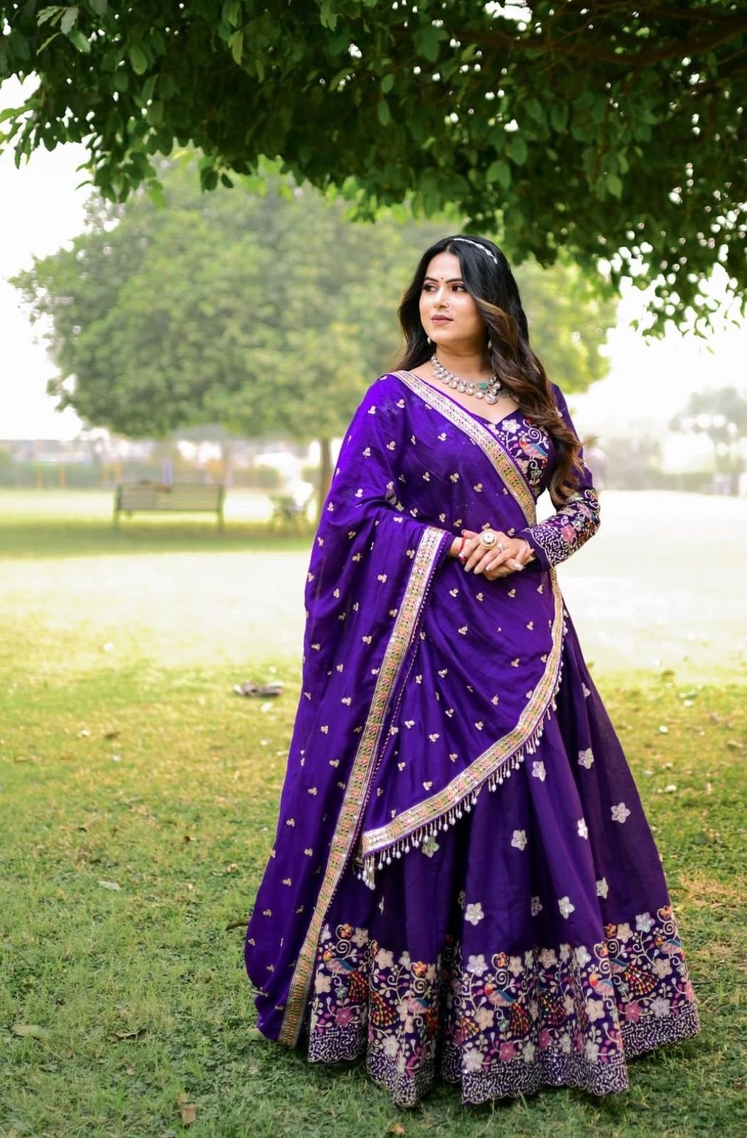 Purple Heavy Work Lehenga Choli
